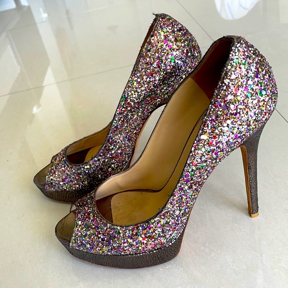 Jimmy Choo Shoes - Jimmy Choo sparkly peep toe pumps 40 1/2